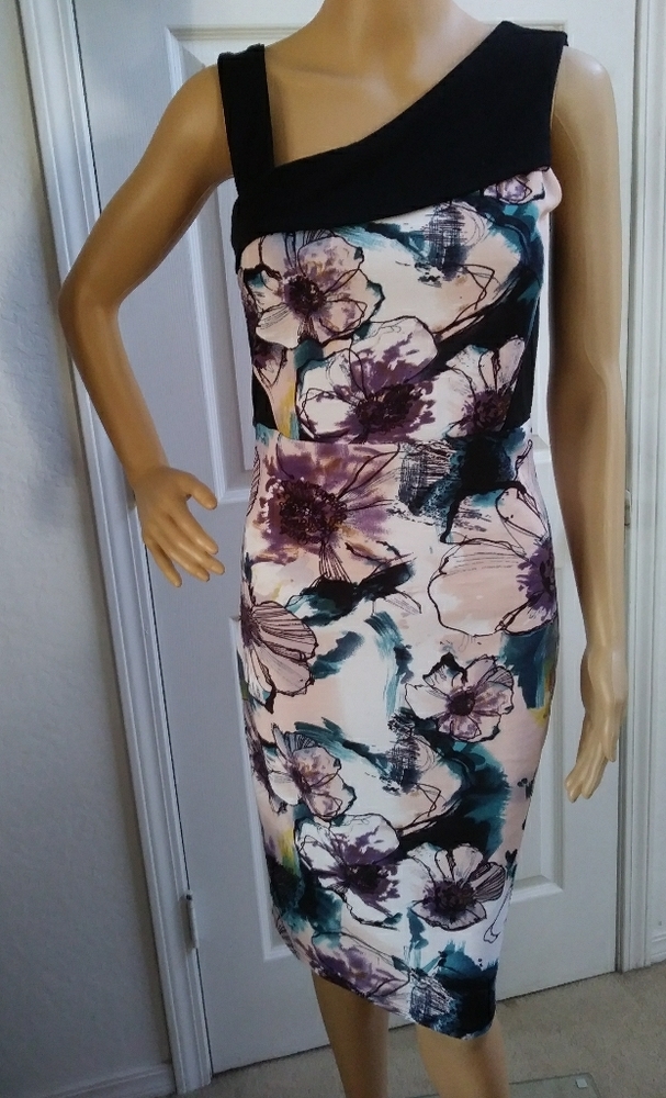 Nice Forever, Sheath Dress Black & Multi-Colored S